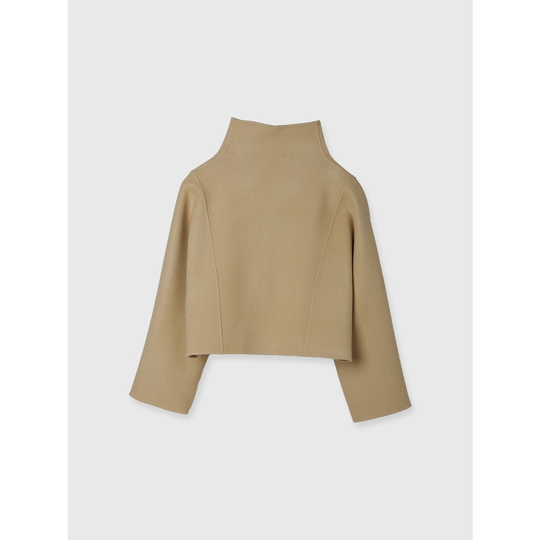 アニュアンス anuans スタンドネックリバーショートコート （BEIGE
