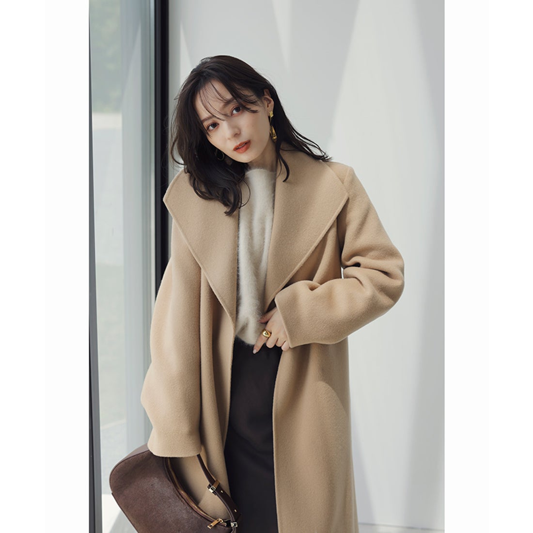 アニュアンス anuans ビッグカラーリバーコート （GREY