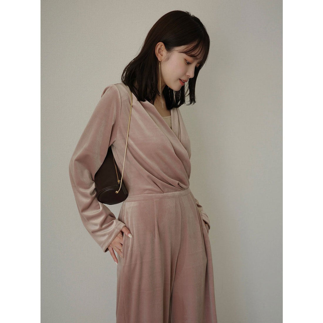 アニュアンス anuans ベロアカットオールインワン （PINK BEIGE