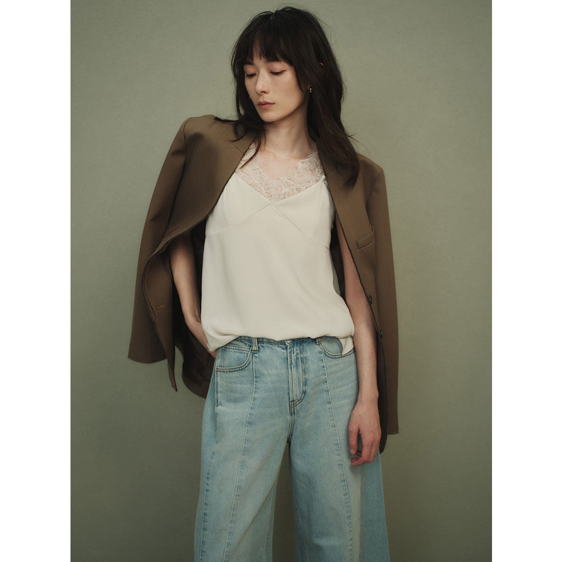 アニュアンス anuans サイドタックカジュアルワイドデニム （LIGHT