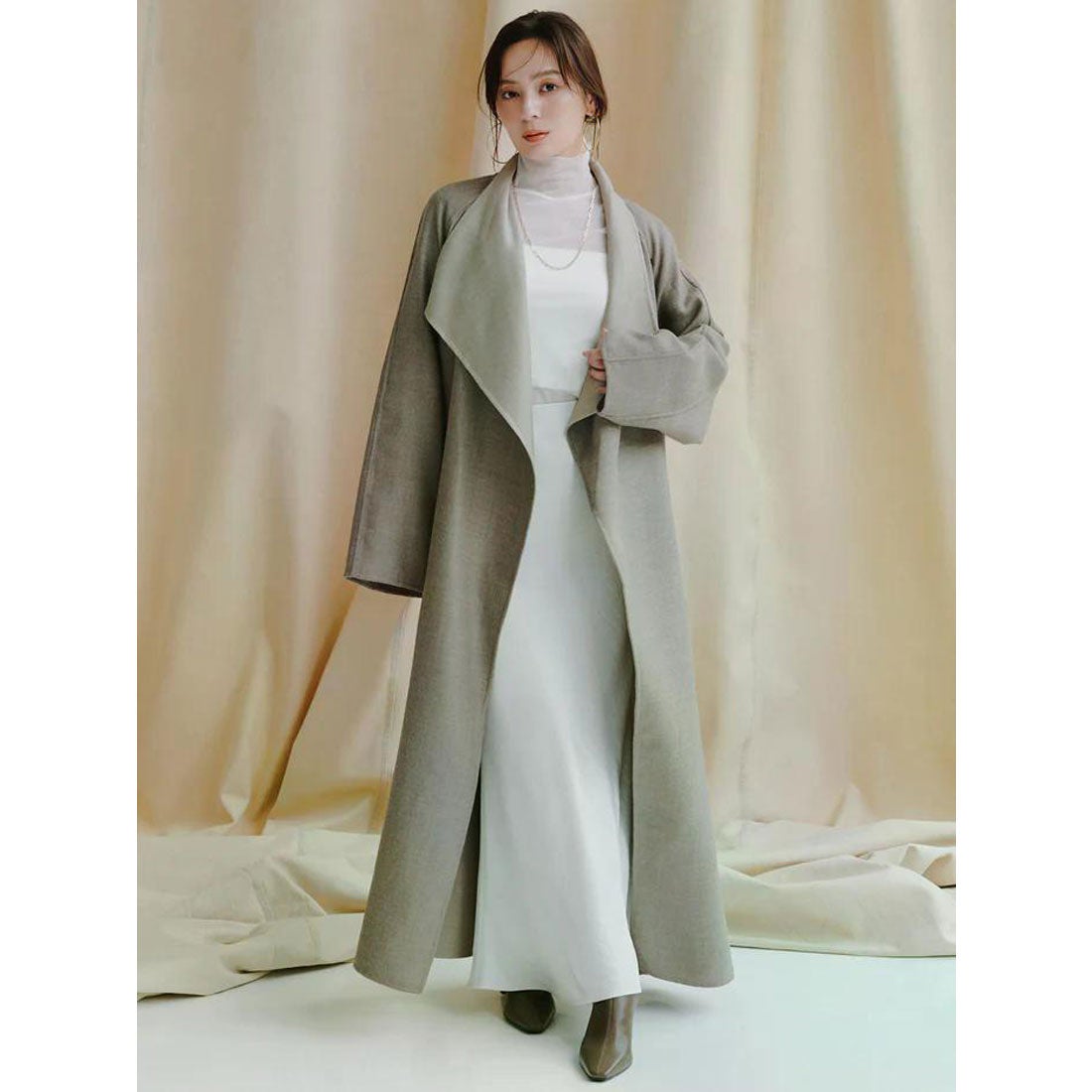 アニュアンス anuans サテンナロースカート （ECRU） -靴