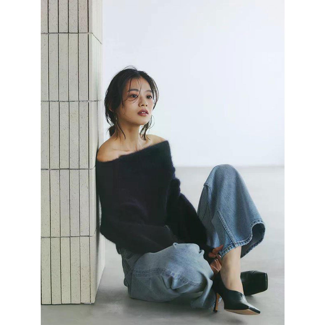 アニュアンス anuans ラクーンフォックスオフショルニットプルオーバー