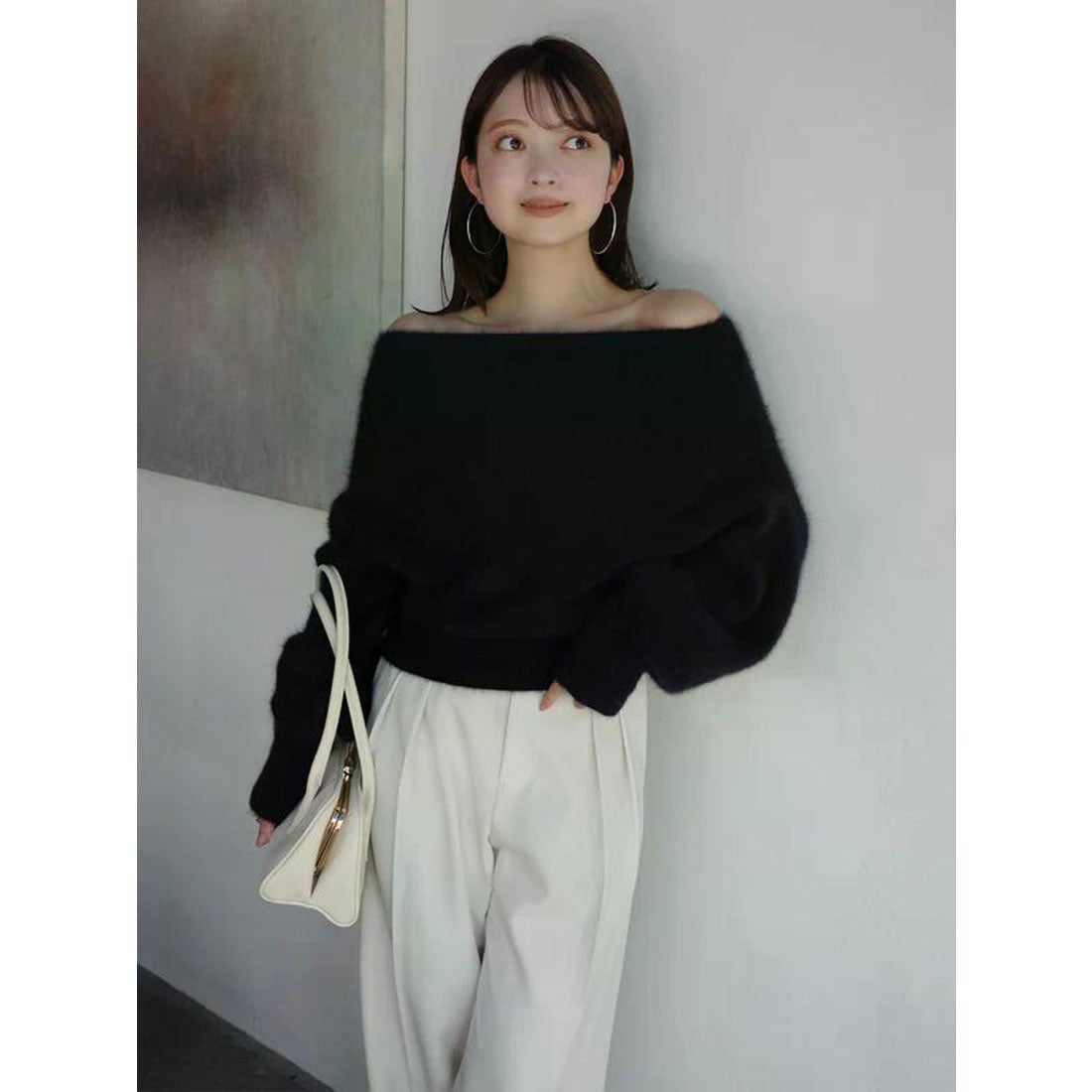 アニュアンス anuans ラクーンフォックスオフショルニットプルオーバー