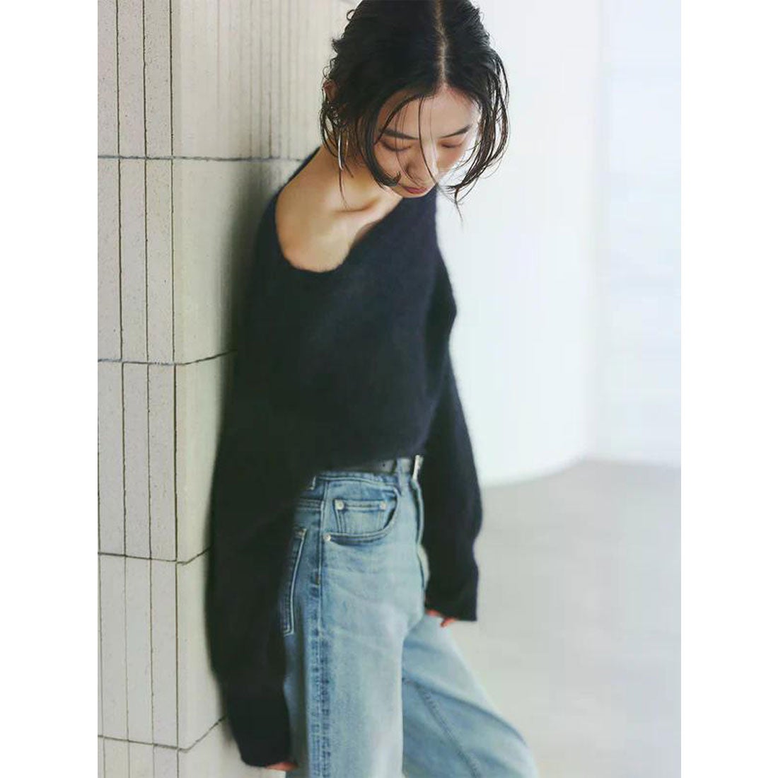 アニュアンス anuans ラクーンフォックスオフショルニットプルオーバー