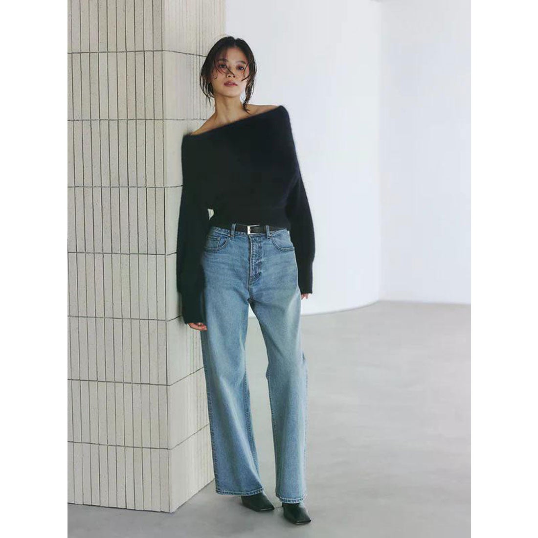 アニュアンス anuans ラクーンフォックスオフショルニットプルオーバー