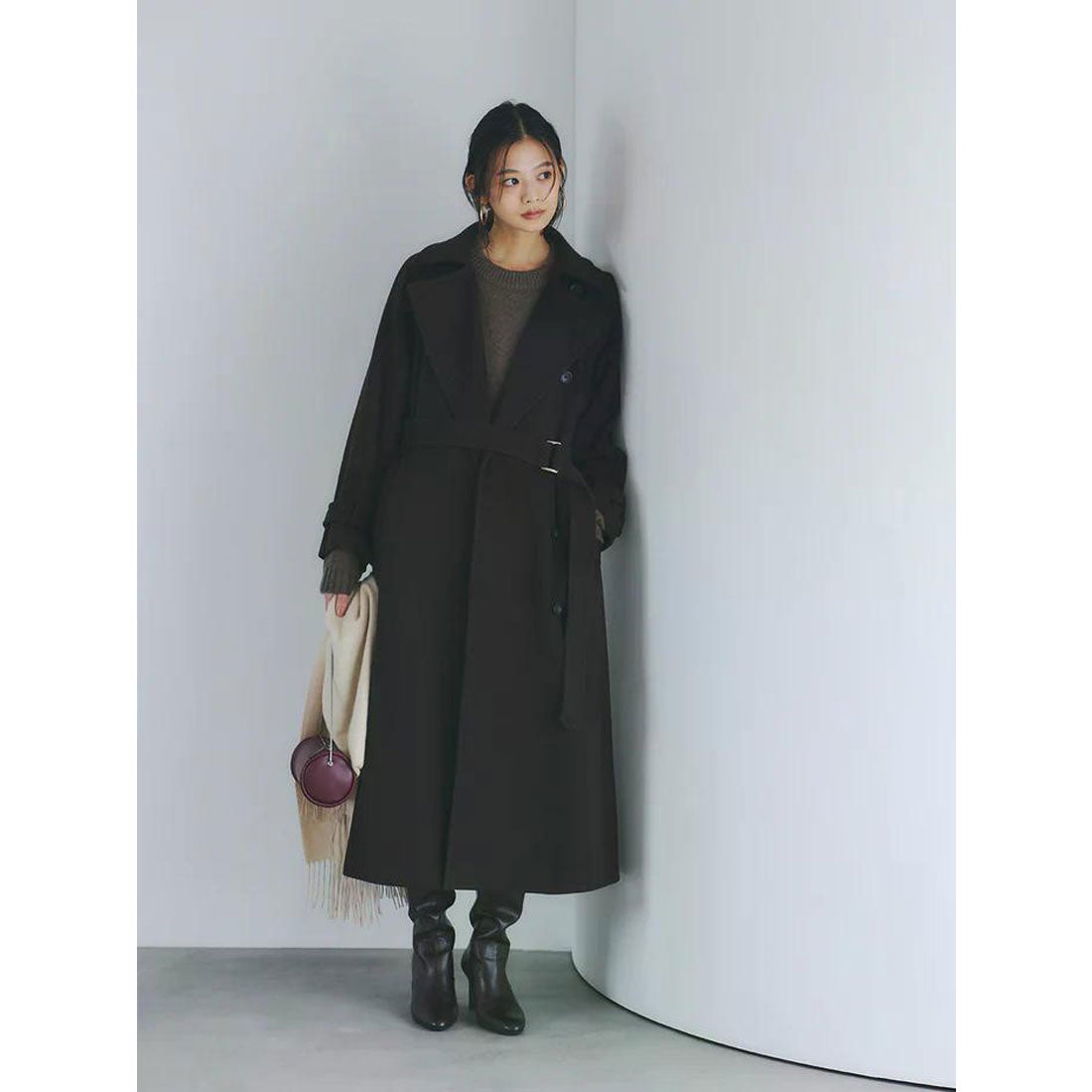 アニュアンス anuans ウールトレンチコート （CAMEL） -ファッション