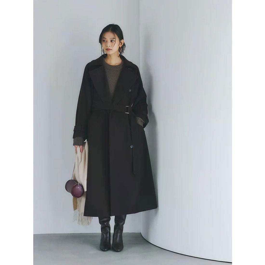 アニュアンス anuans ウールトレンチコート （BLACK） - ファッション
