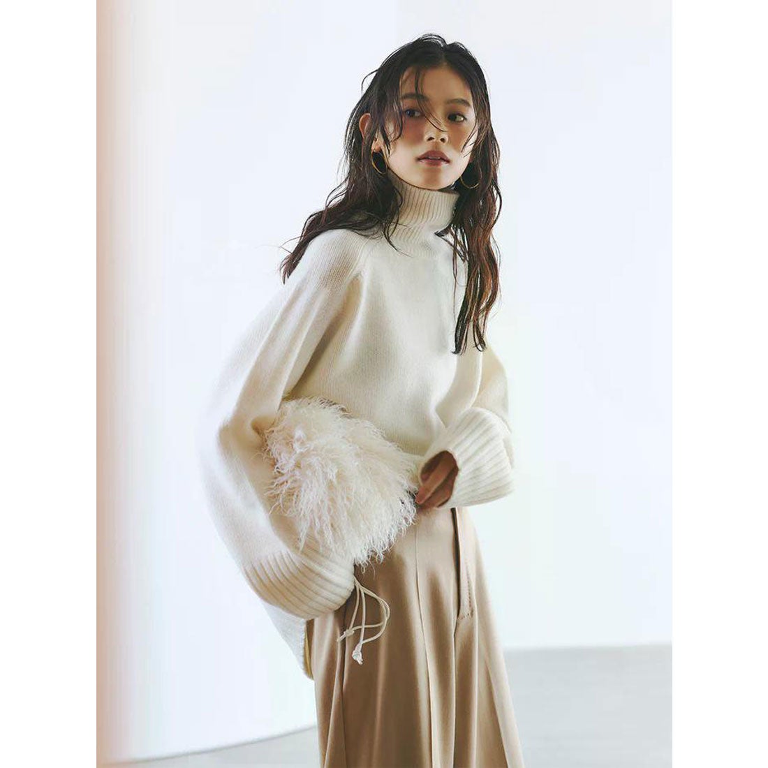 アニュアンス anuans HAMILTONウールカシミヤタートルネックプル