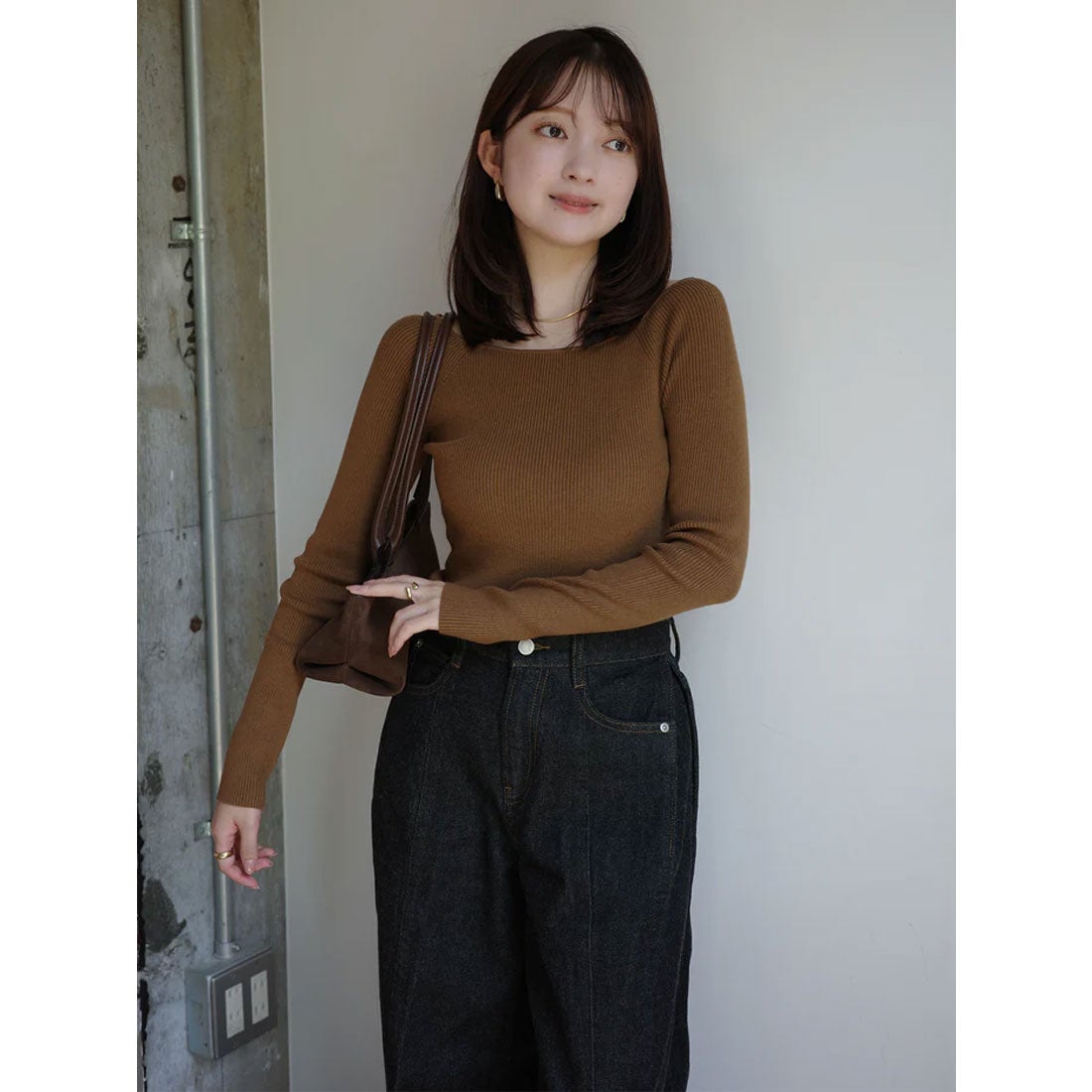 アニュアンス anuans シルクカシミアブレンドボートネックニット