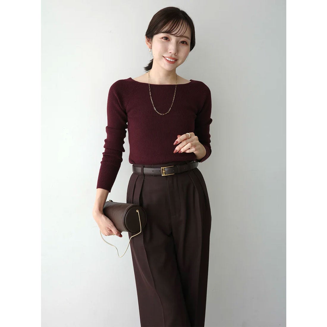 アニュアンス anuans シルクカシミアブレンドボートネックニット