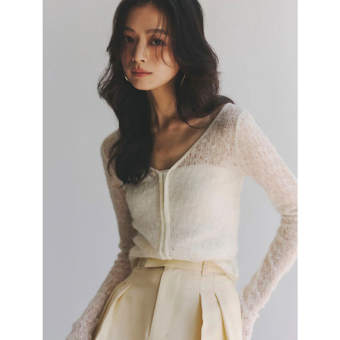アニュアンス anuans ウールレースニットトップス （IVORY