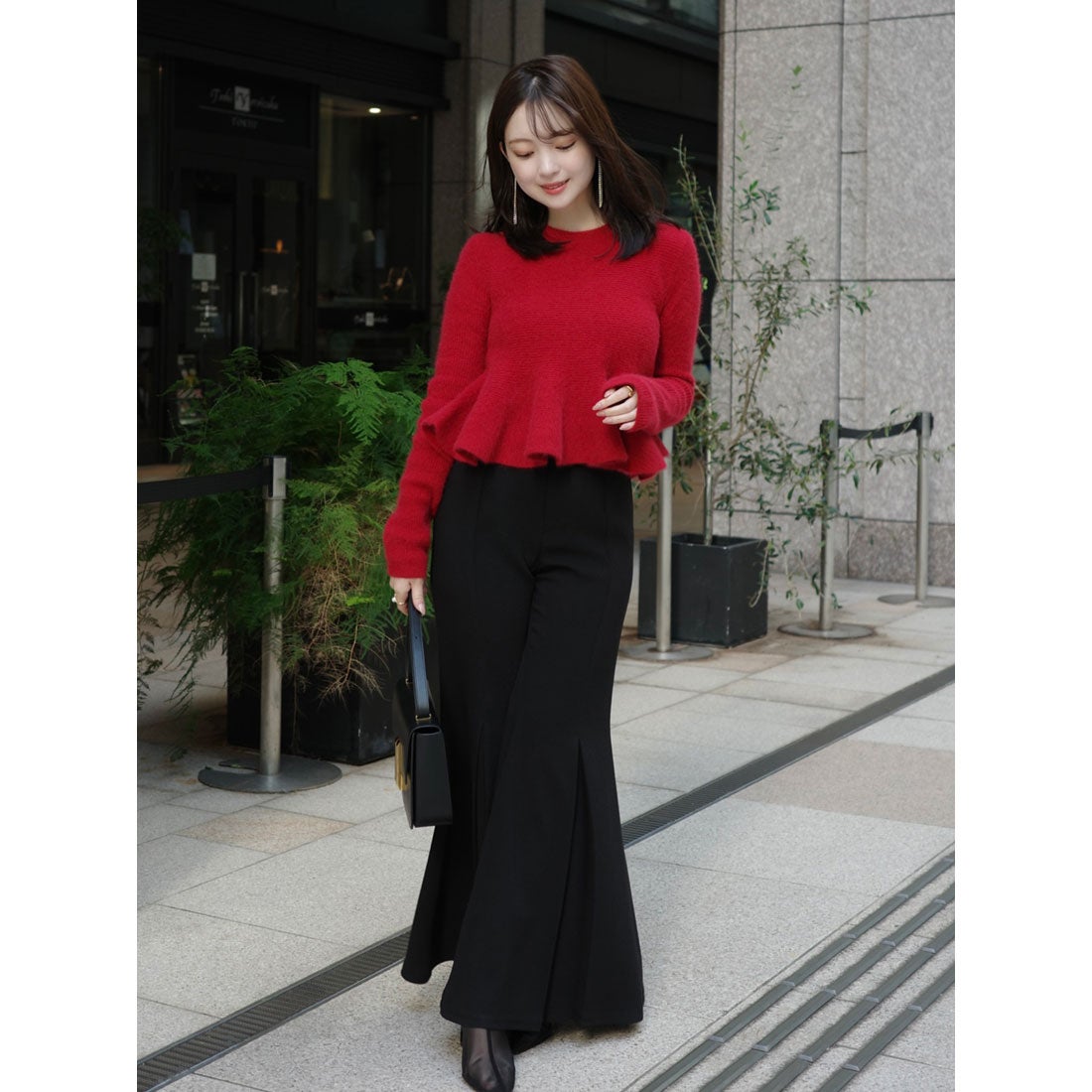 アニュアンス anuans ペプラムショートニットトップス （IVORY