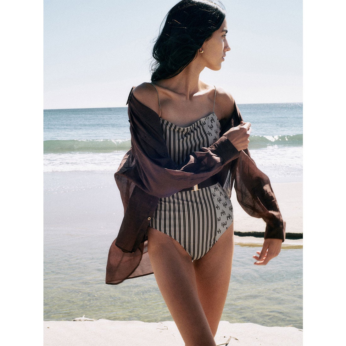 アニュアンス anuans ベルテッドワンピーススイムウェア【返品不可商品