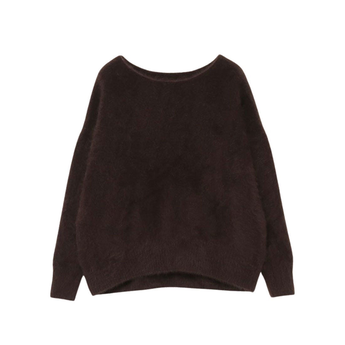 アニュアンス anuans ラクーンボートネックニットプルオーバー （BROWN