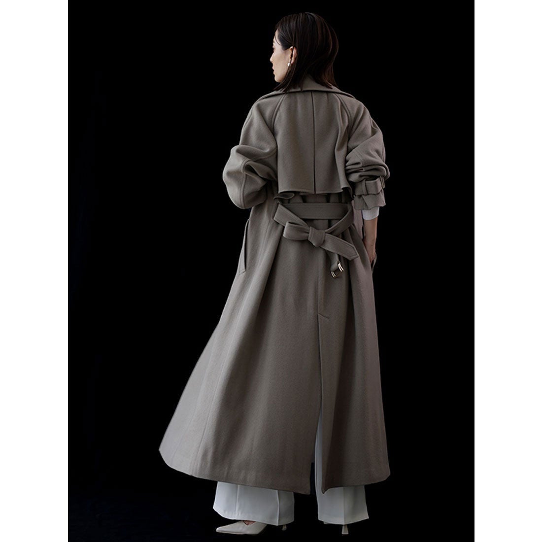 アニュアンス anuans ウールトレンチコート （KHAKI GREY） -靴