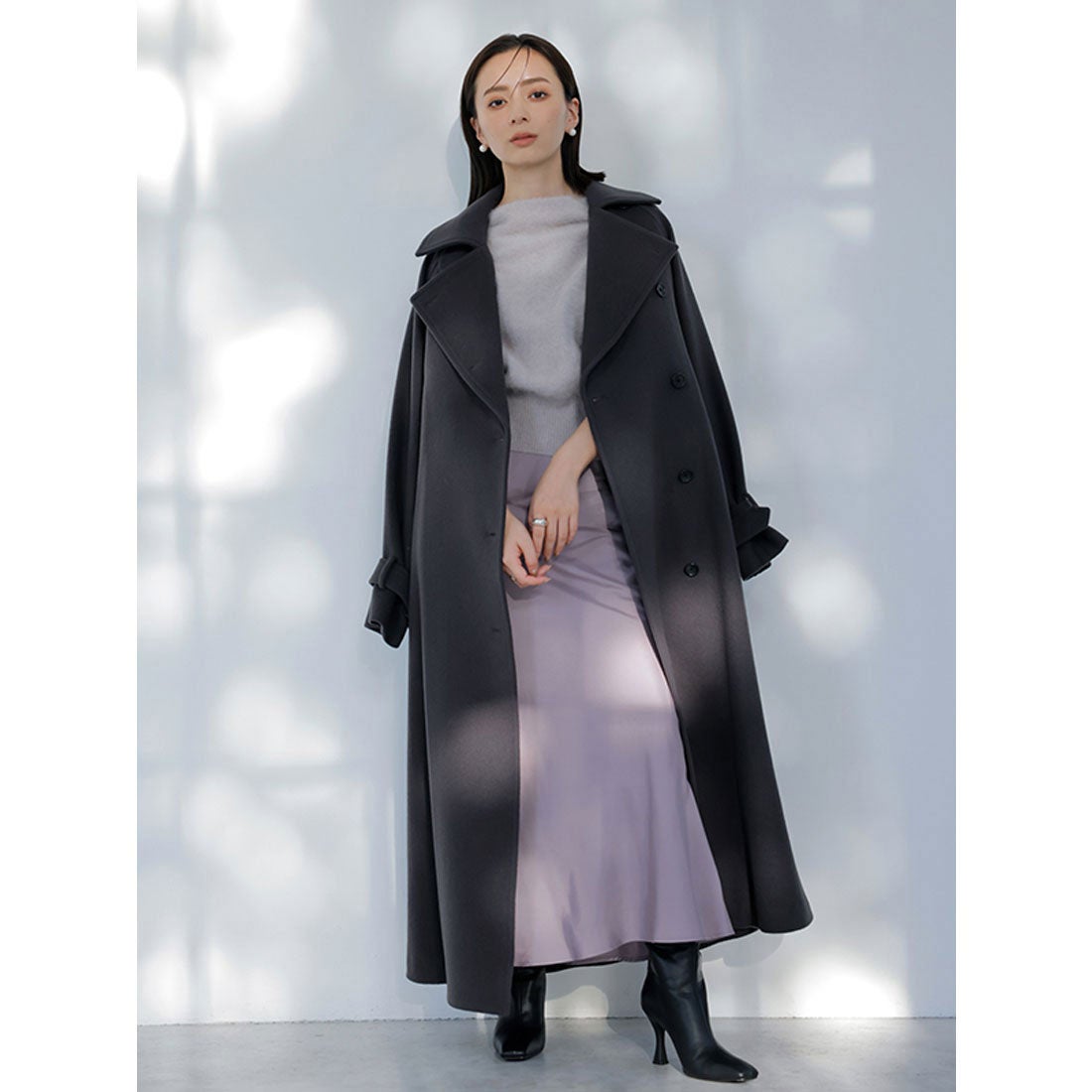 アニュアンス anuans ウールトレンチコート （CHARCOALGREY） -靴