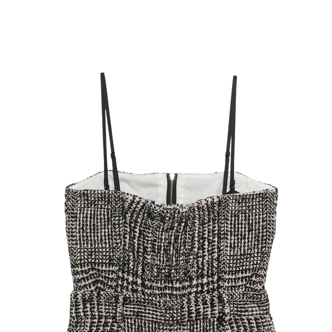 アニュアンス anuans ウールチェックツイードオールインワン （BLACK