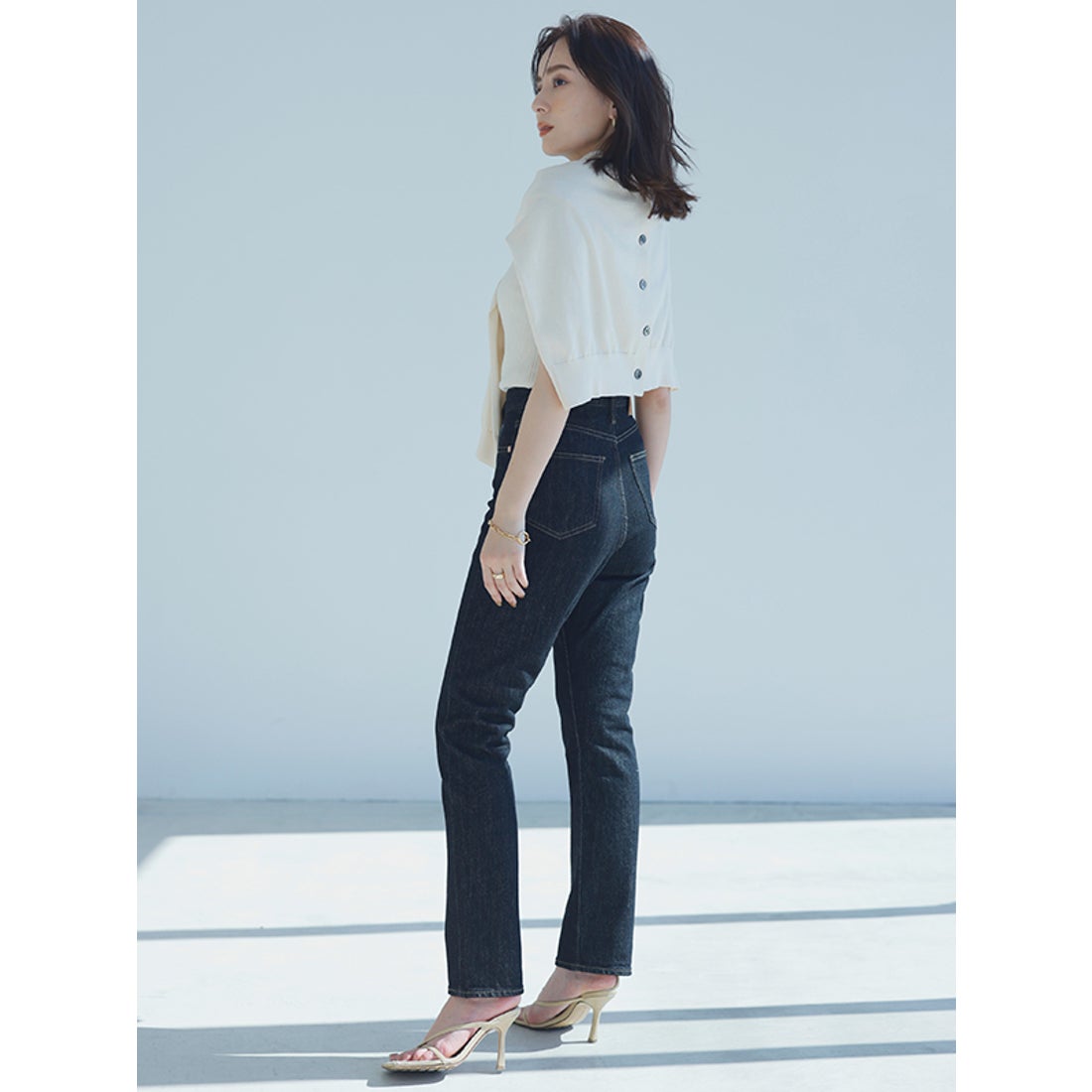 アニュアンス anuans Slim straight denim （BLACK） -靴