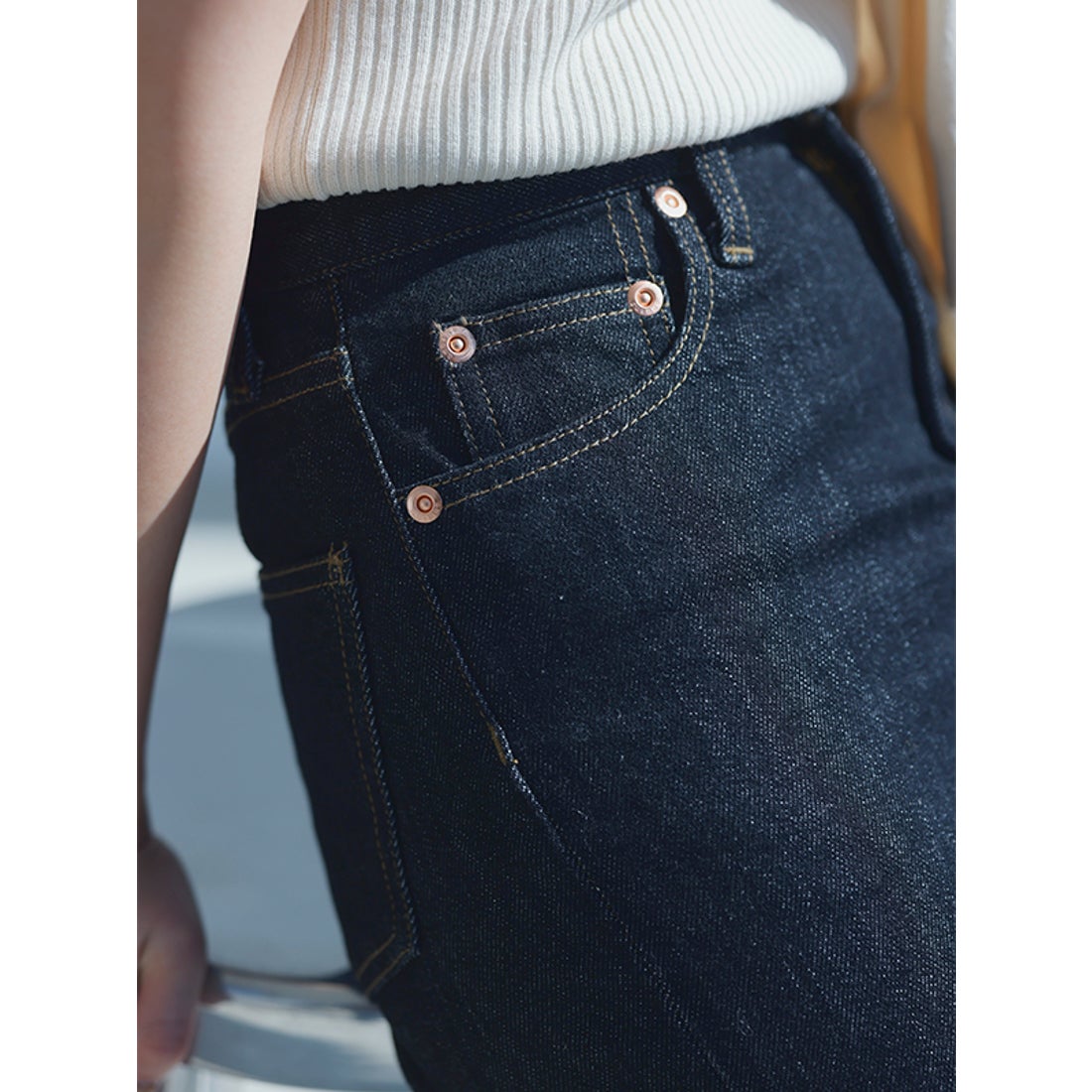 アニュアンス anuans Slim straight denim （BLACK） -靴