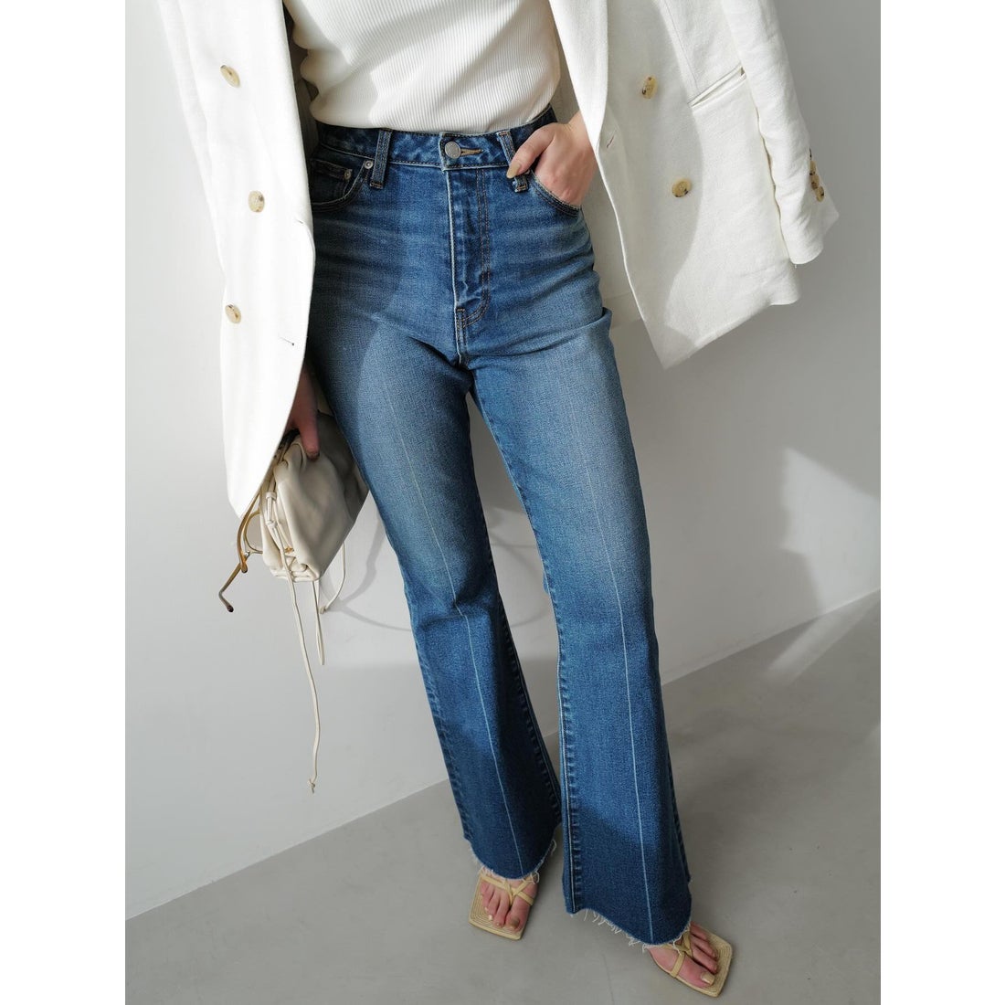 アニュアンス anuans Semi flare denim （BLUE） - ファッション通販