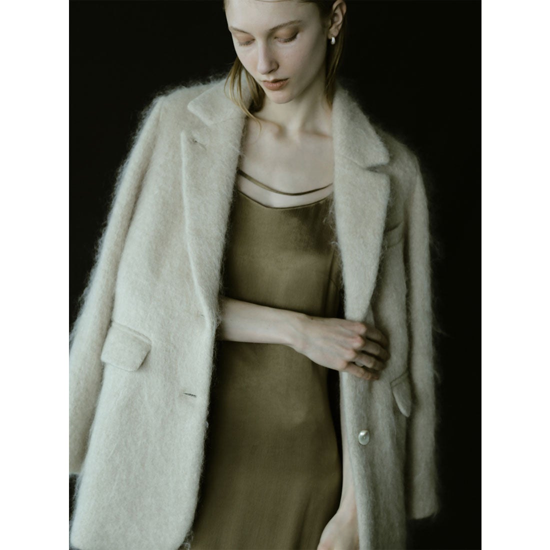 アニュアンス anuans モヘアシャギーテーラードジャケット （LIGHT