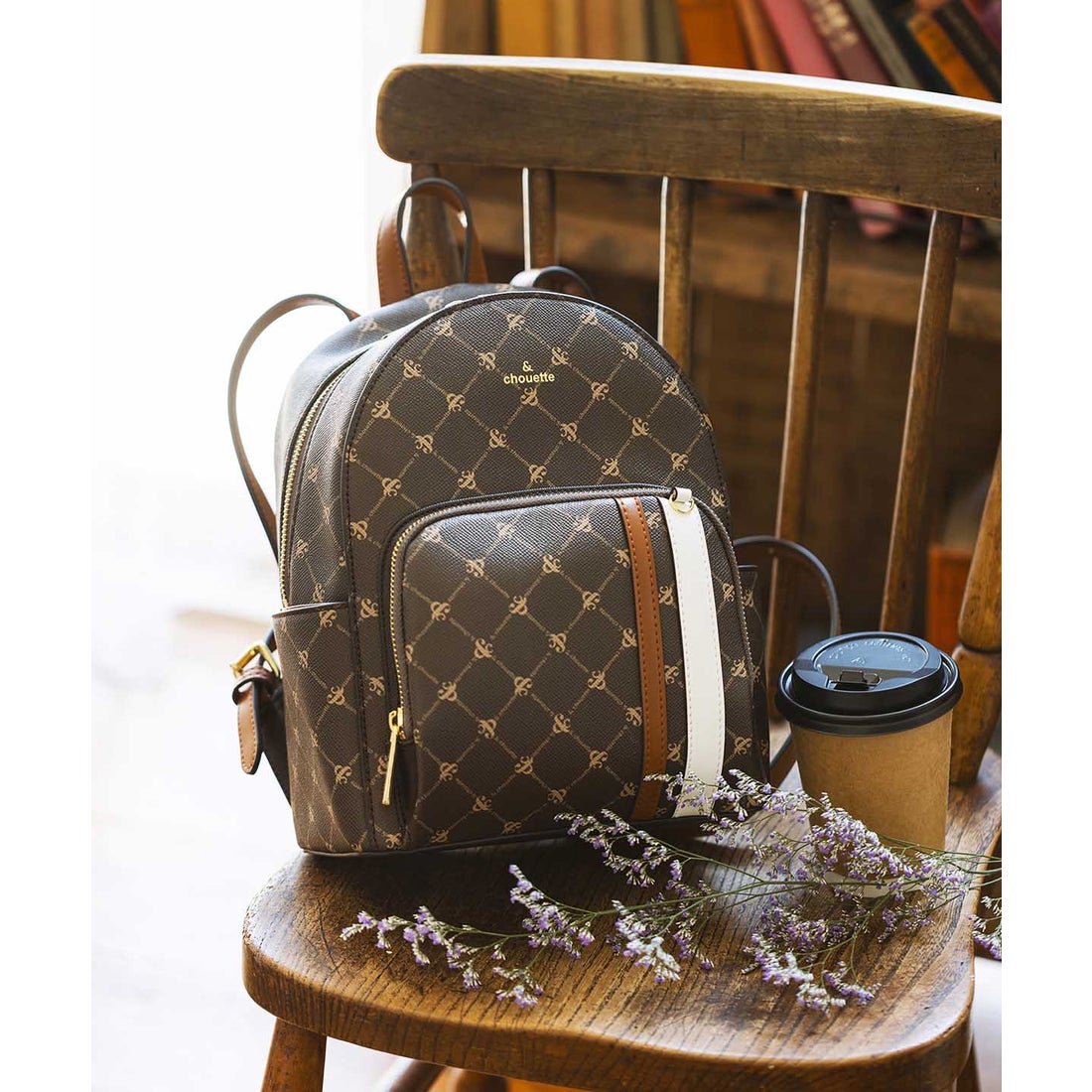 アンドシュエット & chouette モノグラム リュック (ダークブラウン