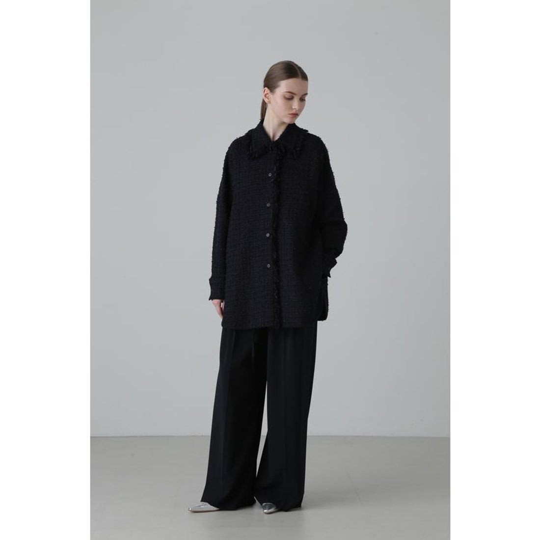 アドーア ADORE コットンチェックツィードジャケット （ネイビー