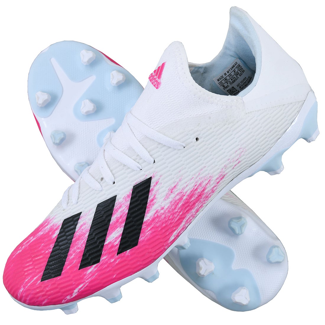 adidas アディダス エックス 19.3 HG/AG(ホワイト×ピンク) EG1494