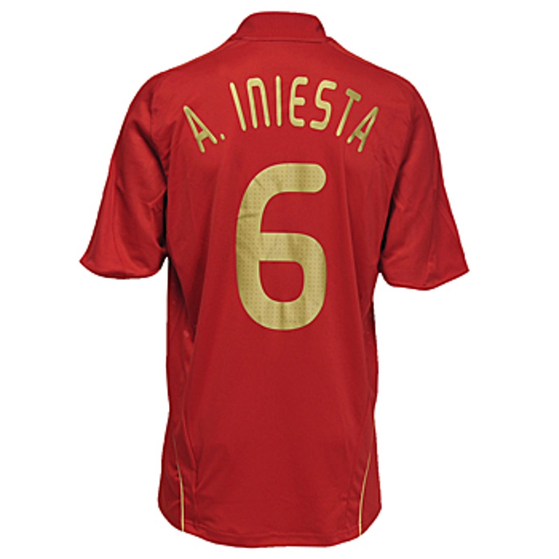 adidas スペイン代表 08/09 ユニフォーム ホーム半袖 #6 イニエスタ