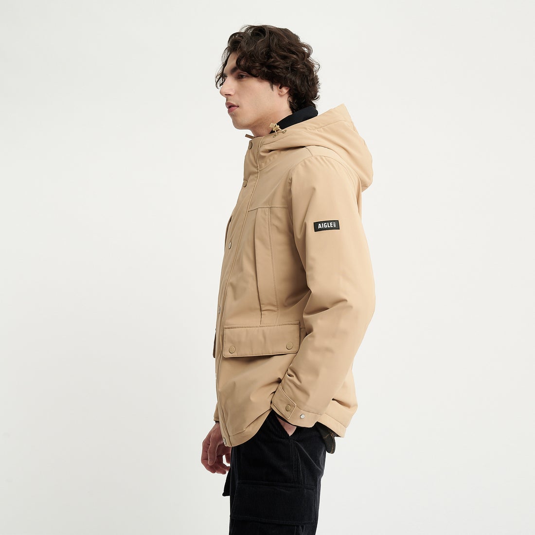 エーグル AIGLE 防水インサレーションフーデッドジャケット （ベージュ
