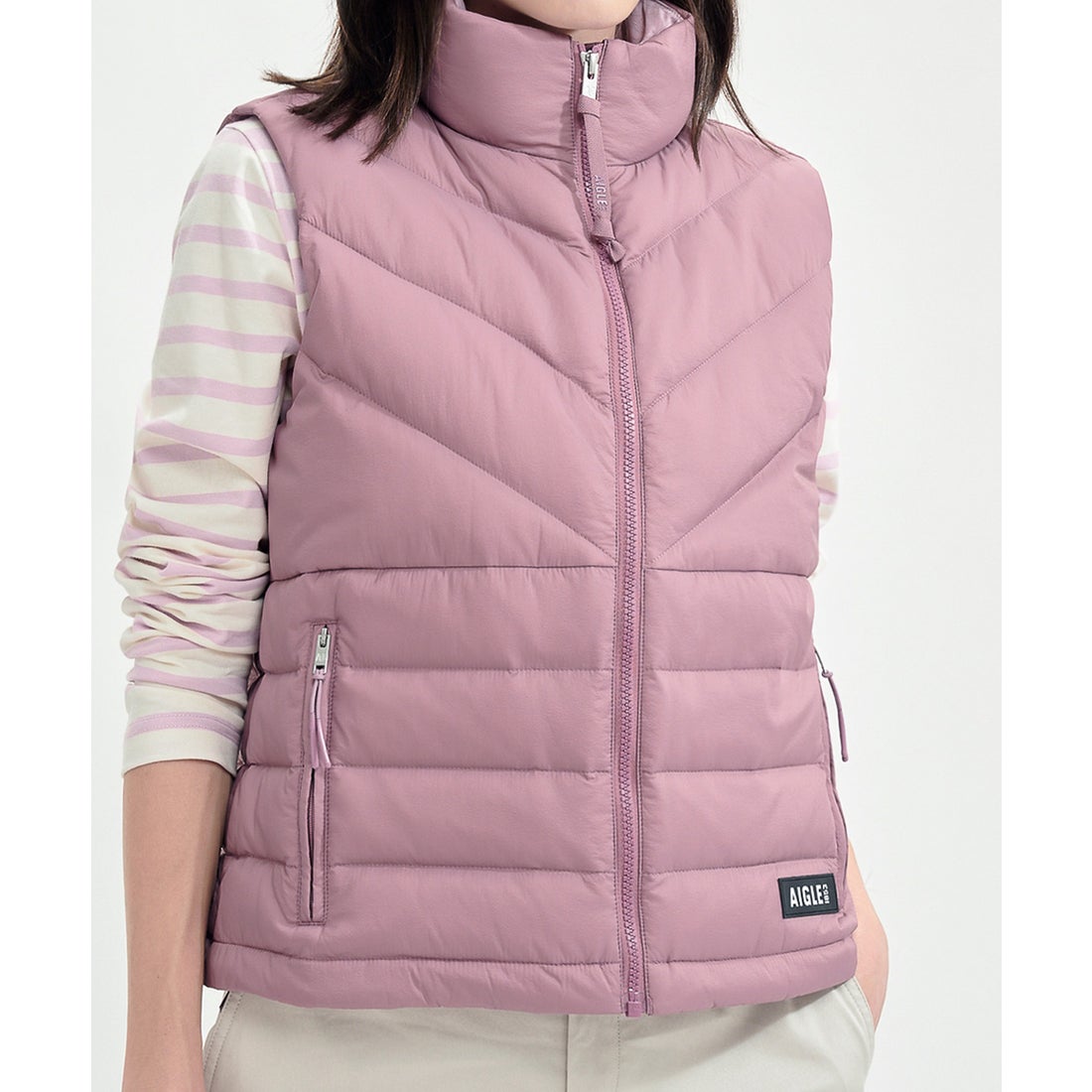 エーグル AIGLE 撥水 ダウンベスト （ピンク） -靴＆ファッション通販