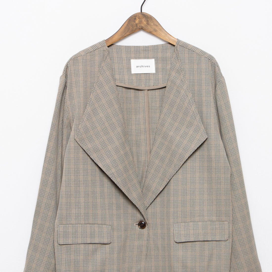 アルシーヴ archives ワンボタンノーカラージャケット （BLK