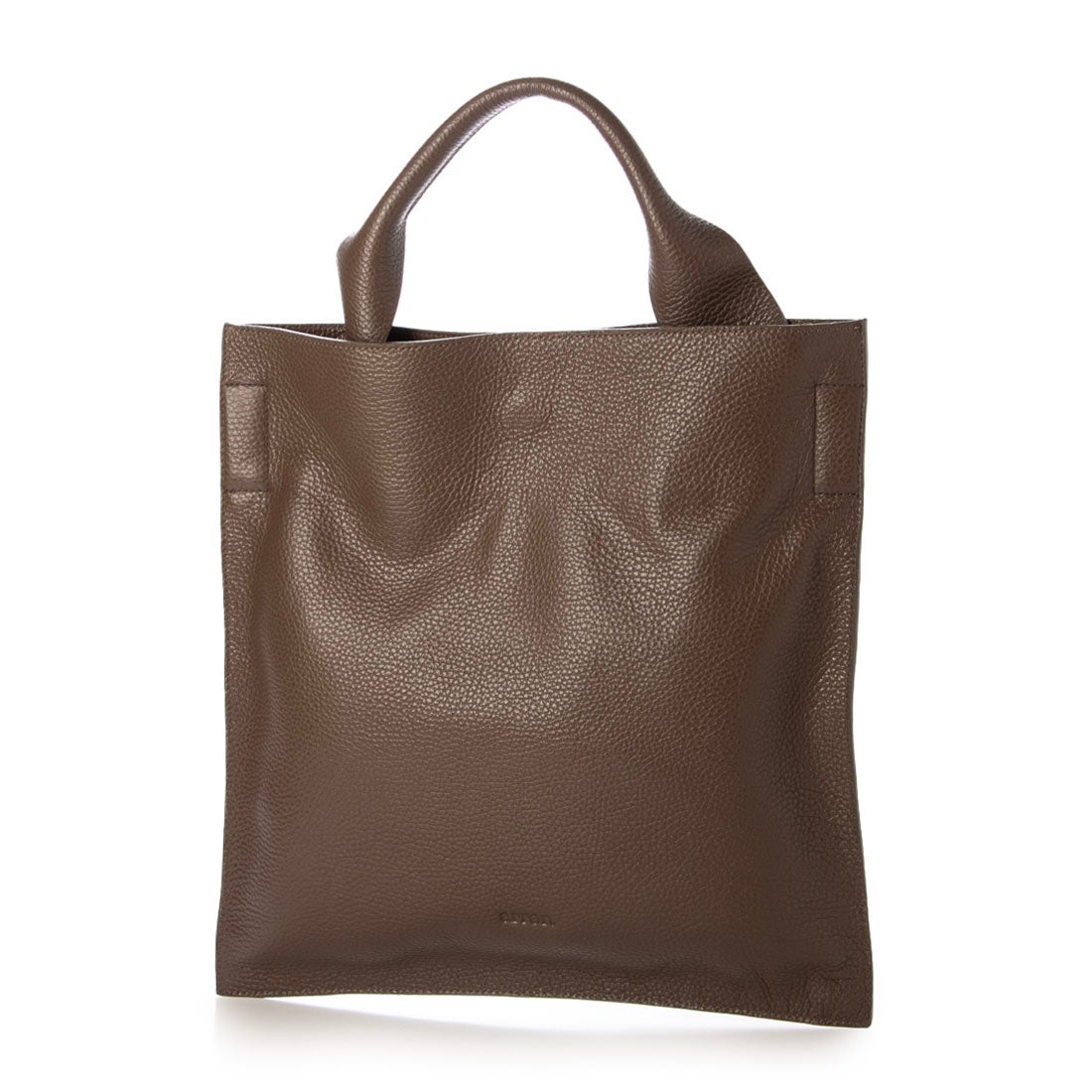 アローン arron シュリンクレザートートバッグ （ブラウン