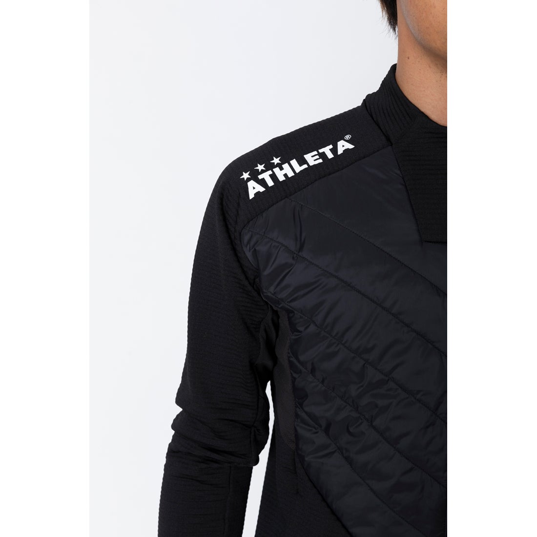 ATHLETA アスレタ グリッド起毛パディングTRジャケット(ブラック