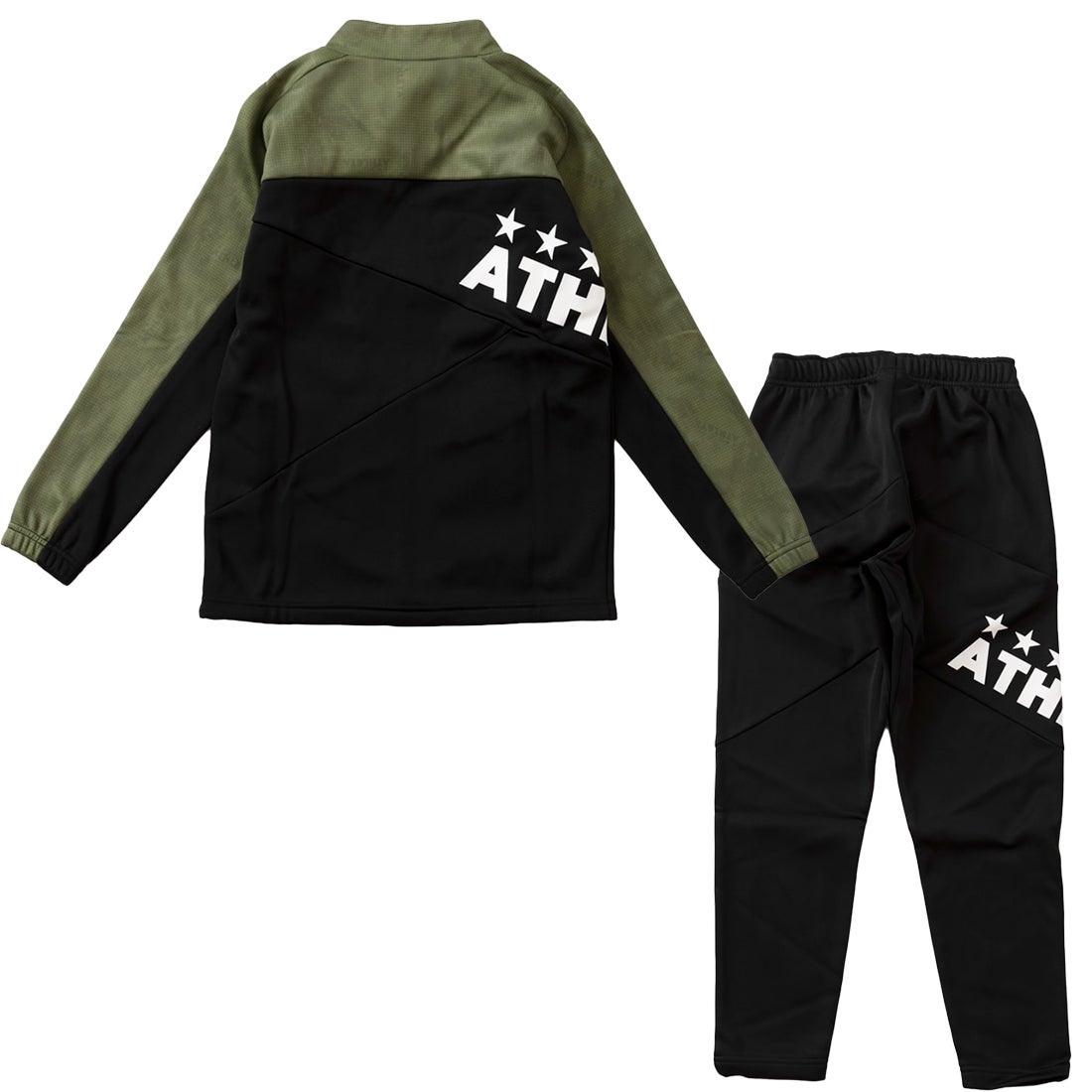 ATHLETA アスレタ 裏起毛ジャージ上下セット ジュニア(カーキ×ブラック
