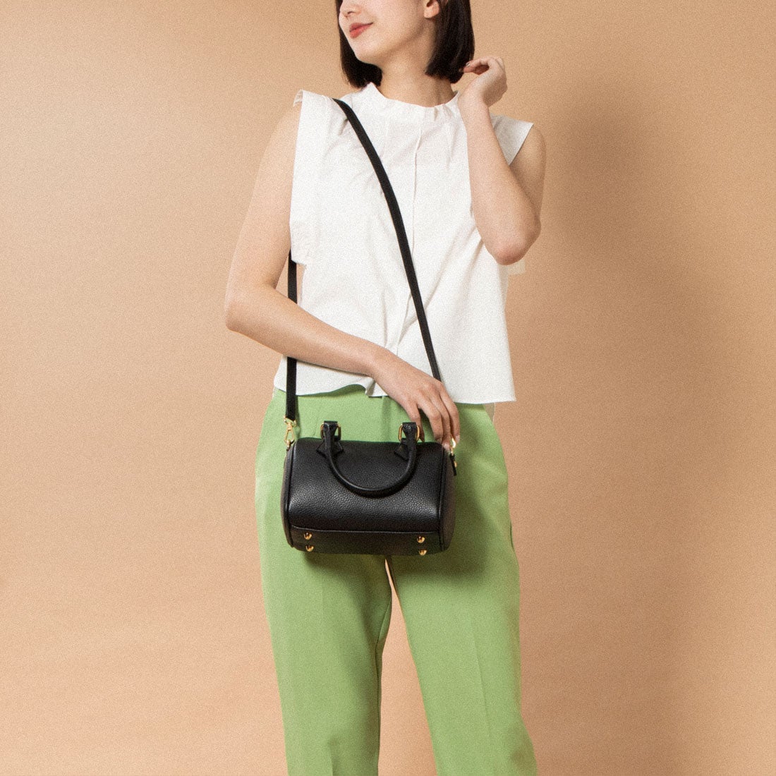 MADE IN ITALY】オウレンティ AULENTTI レザーミニボストンバッグ