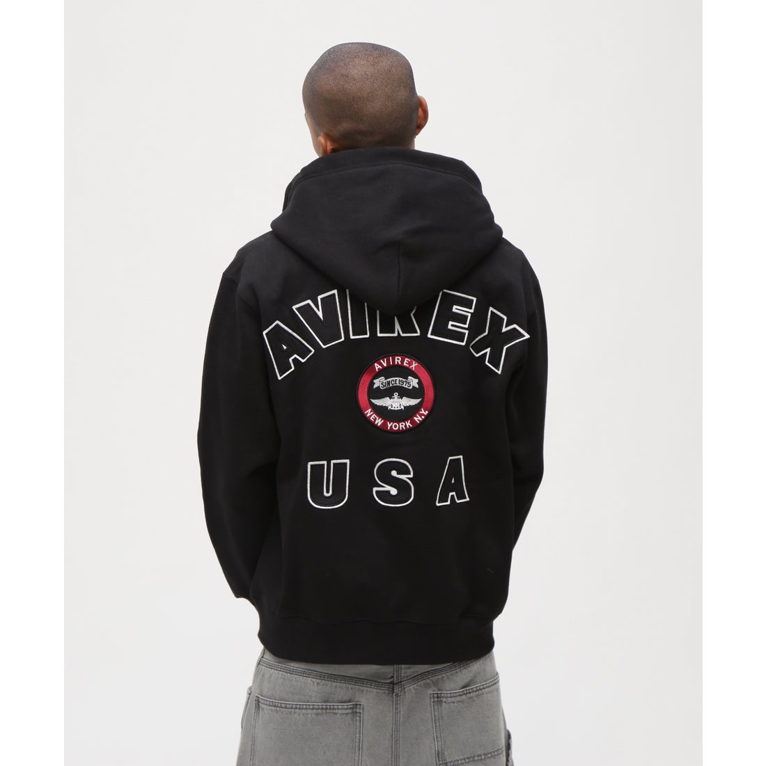 アヴィレックス AVIREX VARSITY LOGO SWEAT ZIP UP PARKA /バーシティ