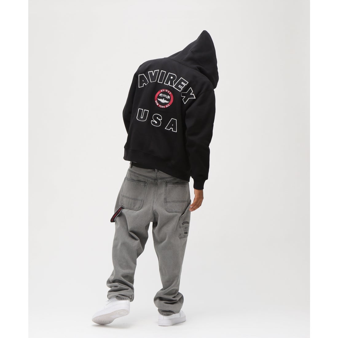 アヴィレックス AVIREX VARSITY LOGO SWEAT ZIP UP PARKA /バーシティ