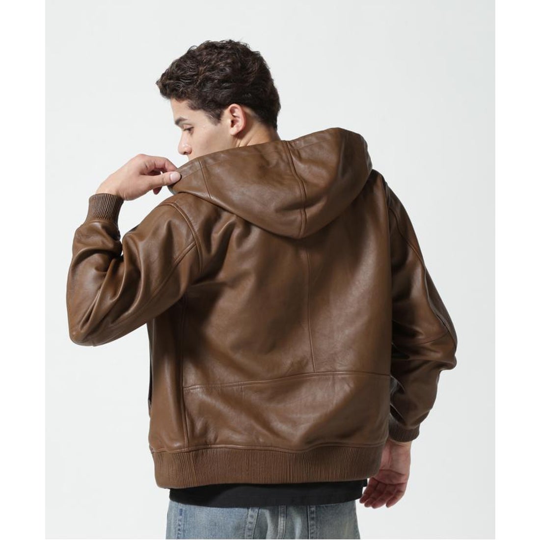 アヴィレックス AVIREX 《WEB&DEPOT限定》LEATHER HOODIE/レザーフード