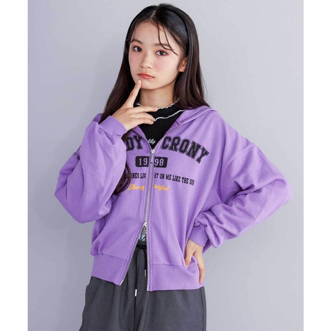 ジディー ZIDDY フード付きダブルジップパーカー(130~160cm