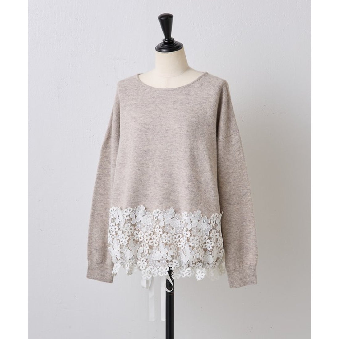 ビアズリー BEARDSLEY 裾レースニット （beige） -靴＆ファッション