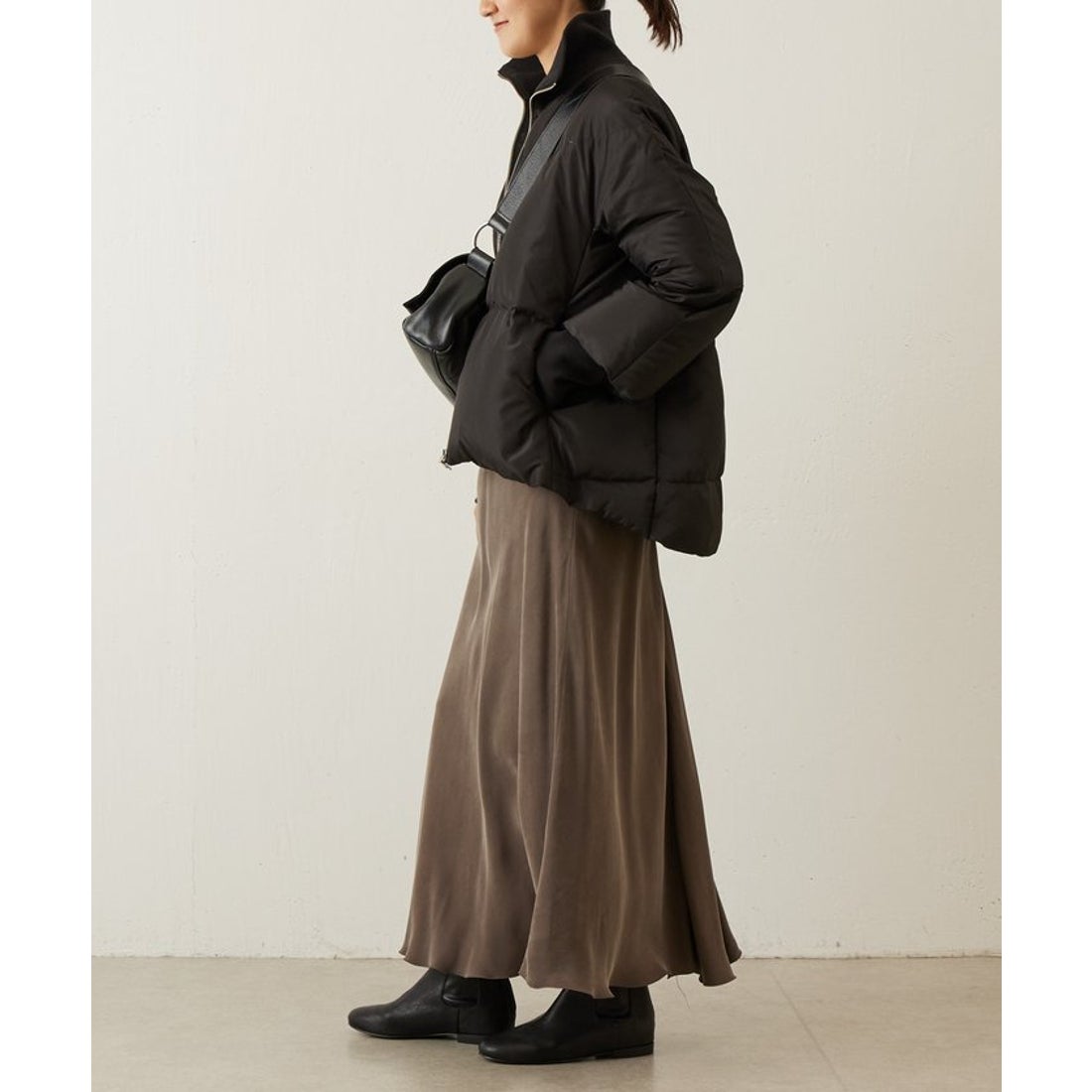 ビアズリー BEARDSLEY ジップフレアダウン （black） - ファッション