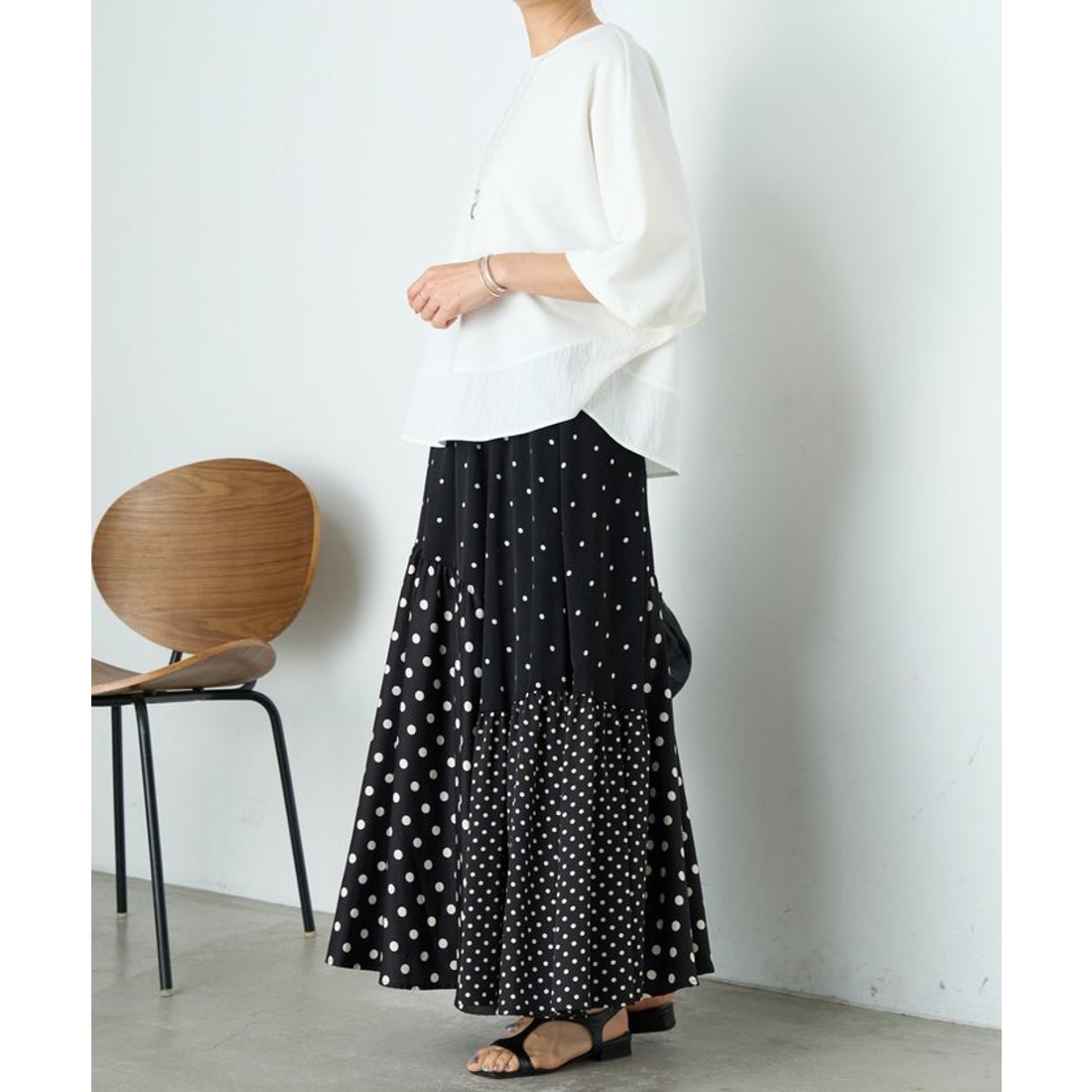 ビアズリー BEARDSLEY 《8/1(金)予約開始》ドットパッチワークロング