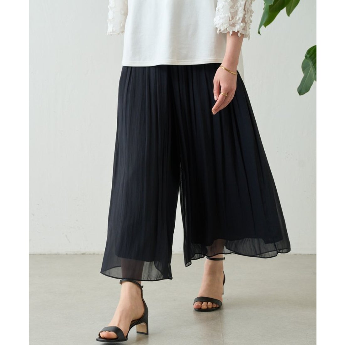 ビアズリー BEARDSLEY NEWシワシフォンギャザーパンツ （brown