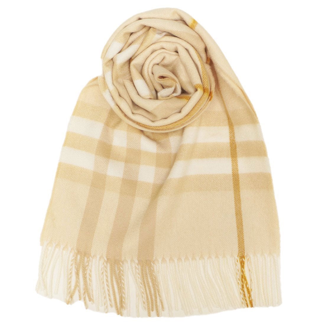 バーバリー BURBERRY マフラー バーバリーチェック フリンジ ベージュ