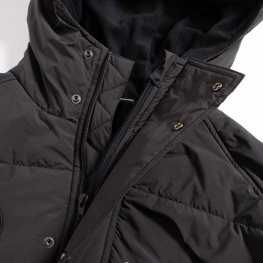 goleador ゴレアドール 中綿バイカラーロングベンチコート(ブラック