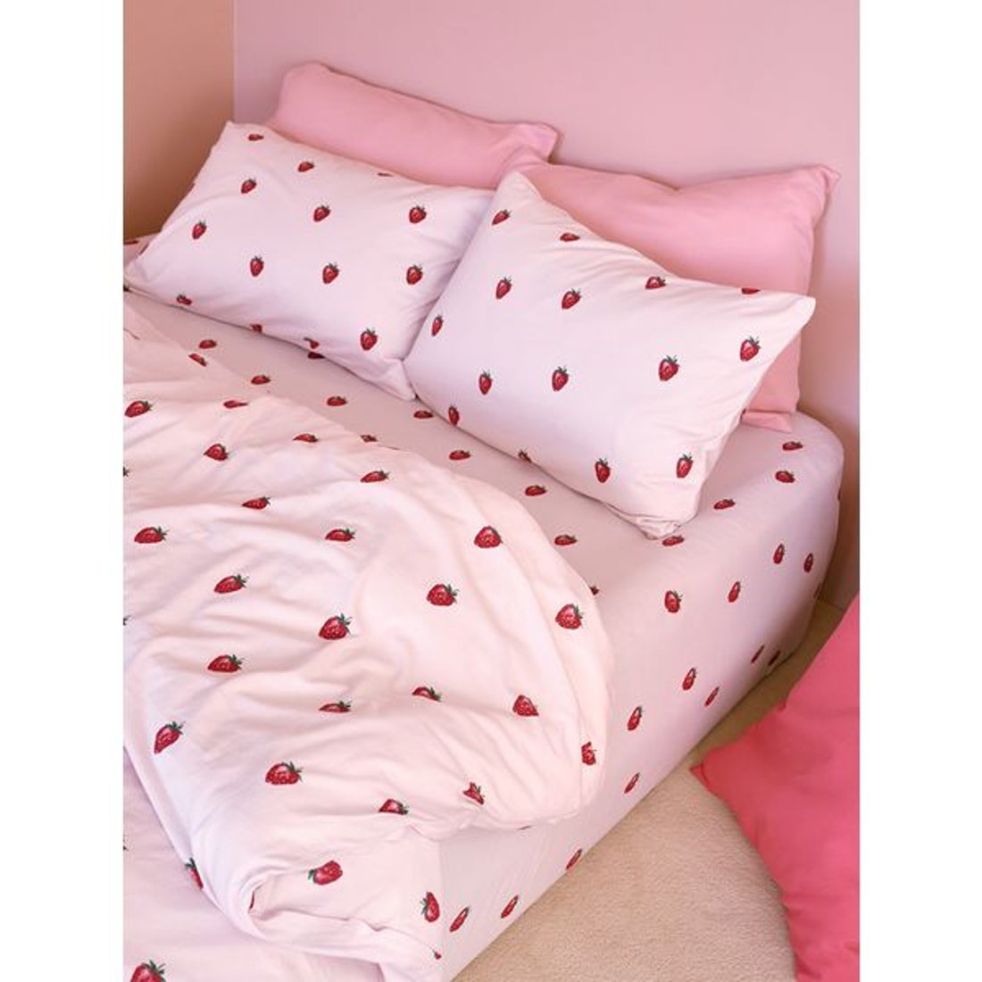 ジェラートピケ gelato pique 【Sleep】ストロベリー柄3点セット