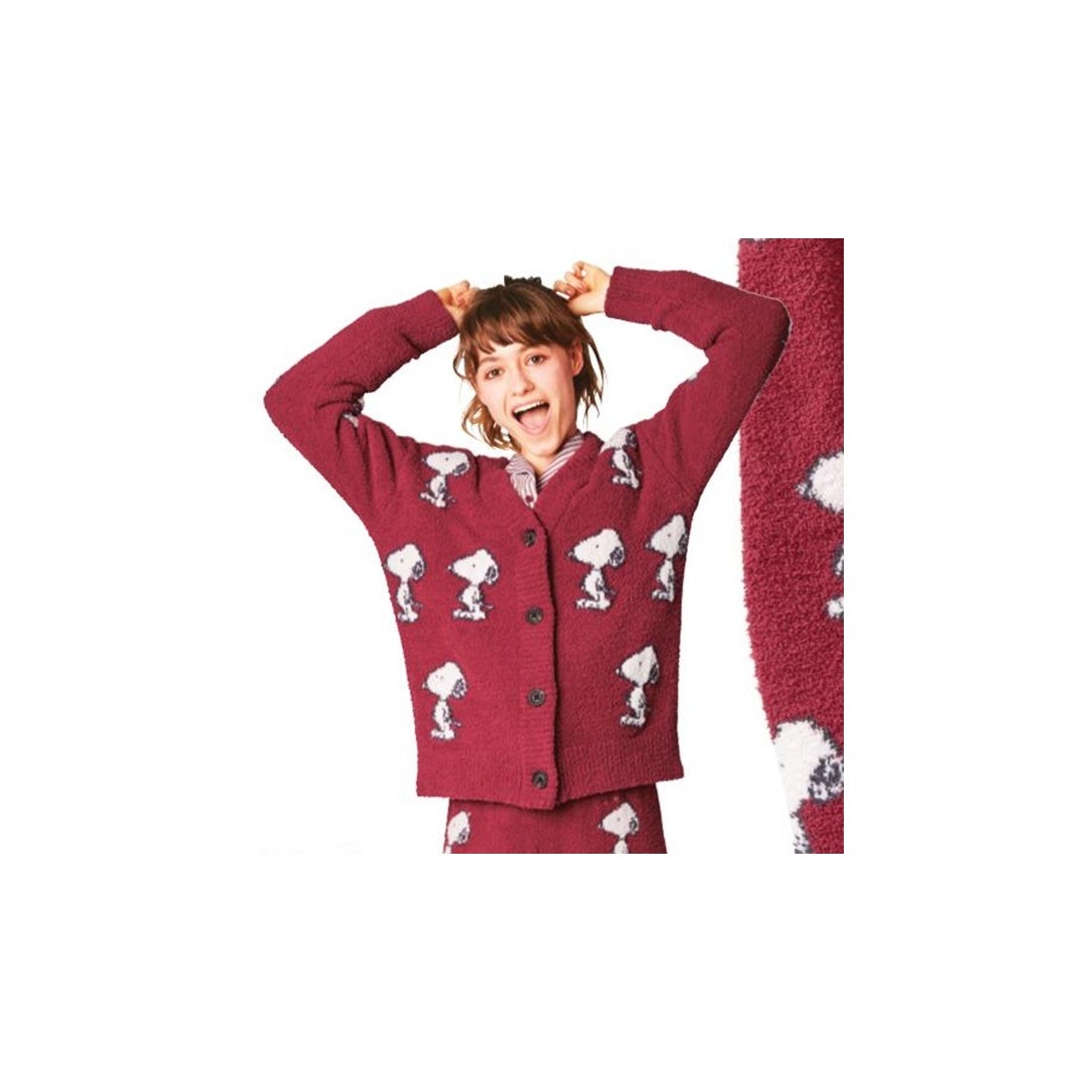 ジェラートピケ gelato pique 【SNOOPY】JQD カーディガン （レッド
