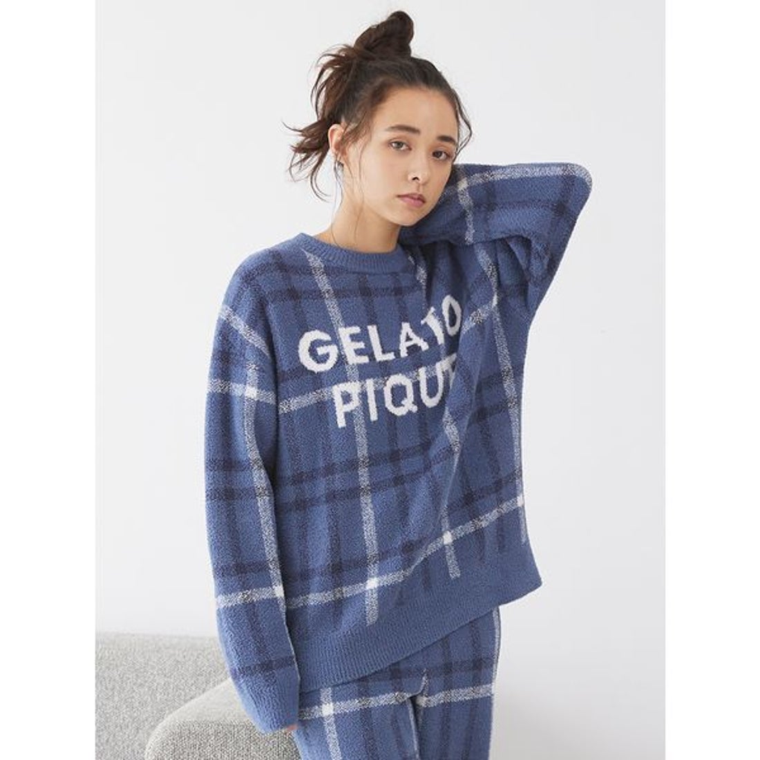 ジェラートピケ gelato pique 【ONLINE限定】チェック柄プルオーバー