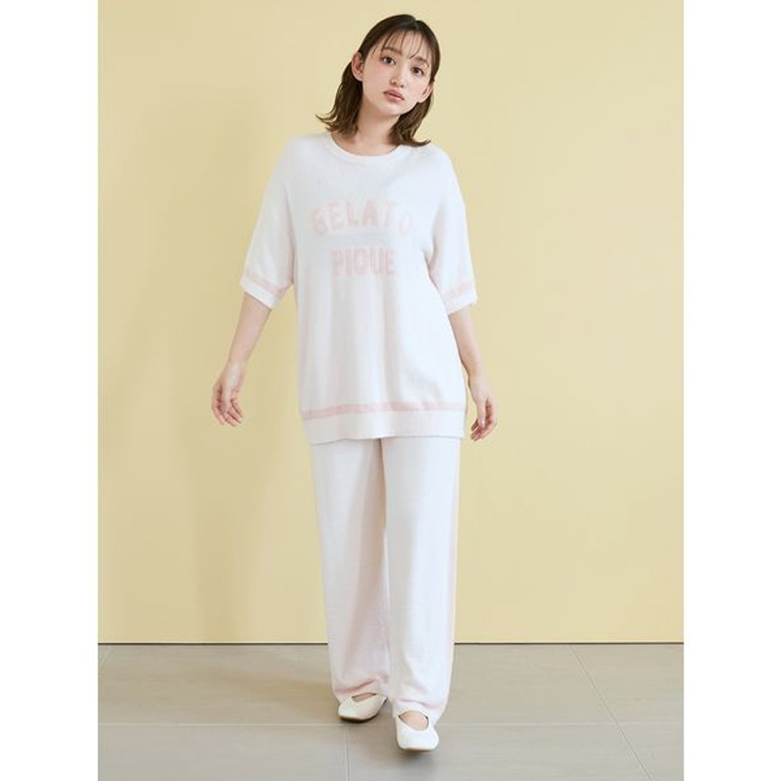 ジェラートピケ gelato pique スムーズィートリム半袖プルオーバー